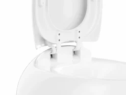 Vente-unique Pack de inodoro flotante de cerámica con bastidor decorativo, HURO II Blanco
