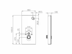 Vente-unique Pack de inodoro flotante de cerámica con bastidor decorativo, HURO II Blanco