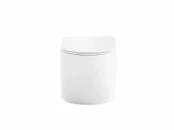Vente-unique Pack de inodoro flotante brillante con soporte y placa de accionamiento, JAVOINE Blanco New