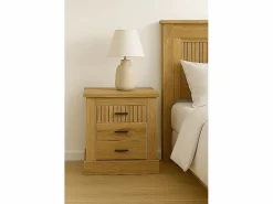 Muebles Niño|Pack de Muebles de Dormitorio Habitación Infantil con Cabecero, 1 Mesita de Noche 3 Cajones y Sinfonier en Color Blanco Mate Mauvella Rayas