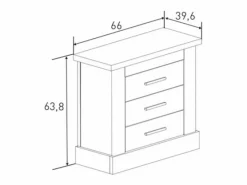 Muebles Niño|Pack de Muebles de Dormitorio Habitación Infantil con Cabecero, 1 Mesita de Noche 3 Cajones y Sinfonier en Color Blanco Mate Mauvella Rayas