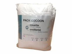 Pack de Ropa de Cama de Microfibra Cálida 200x200 cm + 2 Almohadas 60x60 cm Blanco New