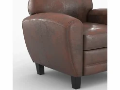 Rendez-Vous Déco Pack de sofá y sillón marrón envejecido 4 plazas - Club Marru00f3n