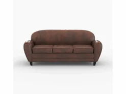 Rendez-Vous Déco Pack de sofá y sillón marrón envejecido 4 plazas - Club Marru00f3n