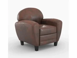 Rendez-Vous Déco Pack de sofá y sillón marrón envejecido 4 plazas - Club Marru00f3n