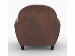 Rendez-Vous Déco Pack de sofá y sillón marrón envejecido 4 plazas - Club Marru00f3n