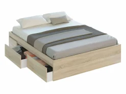 Pack Dormitorio Andy Cama, Cabecero, Mesitas, Cómoda, Armario Roble/Óxido^ Hot