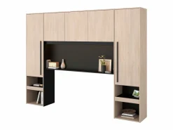 Dormitorio Completo|Pack Dormitorio John Cama con Cajones y Cabecero Roble Brooklyn (160x200 cm)