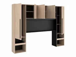 Dormitorio Completo|Pack Dormitorio John Cama con Cajones y Cabecero Roble Brooklyn (160x200 cm)