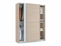 Pack Dormitorio Nórdico /Roble Aurora: Armario, Cabecero, 2 Mesitas^ Outlet