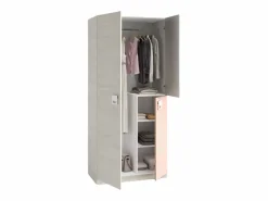 Dormitorio Completo|Pack Habitación Juvenil Infantil Rosa Gris Blanco Alpes (Cama Nido + Somieres)