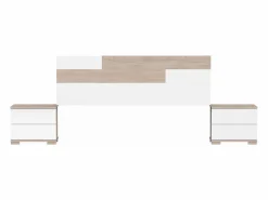 Pack Habitación Onix /Roble: Cama 150 cm, cabecero, mesitas, armario^ Clearance