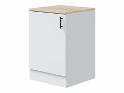 Pack Muebles Cocina Kira Modular Brillo/Roble Canadian 7 Módulos Blanco