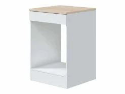 Pack Muebles Cocina Kira Modular Brillo/Roble Canadian 7 Módulos Blanco