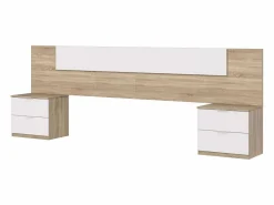 Pack Muebles Dorm. Matrimonio Luca Roble/ (cabecero + armario) Blanco Clearance
