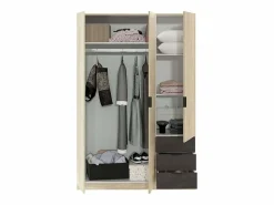Pack Muebles Dormitorio Andy Armario Cabezal Mesitas Cama 150x190 Marru00f3n Sale