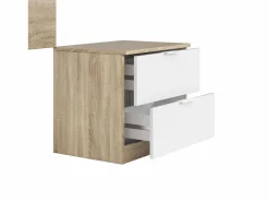 Pack Muebles Dormitorio Juvenil Luca y Roble: Armario, Cabecero, Mesita Blanco
