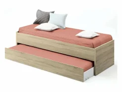 Pack Muebles Dormitorio Juvenil Tibet Roble (Cama 90x190 + Armario + Cómoda)^ Clearance