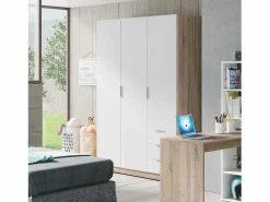 Dormitorio Completo|Pack Muebles Dormitorio Nórdico, Cama 150 cm (cabezal+2 Mesitas+armario)