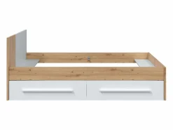 Pack muebles juvenil cama y armario mate y roble nodi diseño moderno Blanco Sale