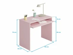 Dormitorio Completo|Pack Muebles Juvenil (cama, estante, armario, mesa, estantería) Rosa