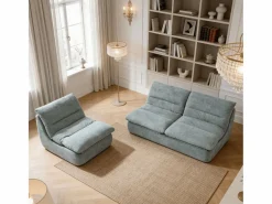 Conjunto Sofá Y Sillón|Pack Nuvia Living 3 plazas - salvia y salvia