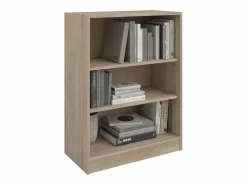 Mesa De Ordenador|Pack oficina Veltis blanco y madera claro(mesa + cajonera + 2 estanterías)