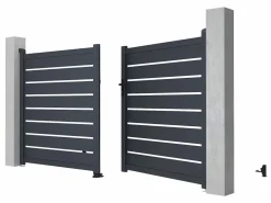 Pack portón calado motorizado antracita de aluminio Ancho 300 x Alt. 158 cm PRIMO^EXPERTLAND Online