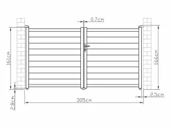 EXPERTLAND Pack portón de aluminio color antracita Ancho 300 x Alt. 158 cm NAZARIO + Motor RIVE Gris antracita Best
