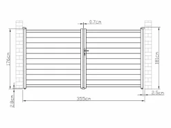 EXPERTLAND Portón|Pack portón de aluminio color antracita Ancho 350 x Alt. 173 cm NAZARIO + Motor RIVE