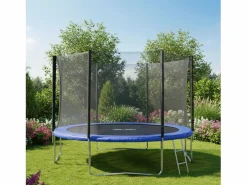 Pack Premium cama elástica de 305cm reversible /verde ADELAÏDE + red de seguridad + escalera + funda + kit de anclaje -^Happy Garden Online