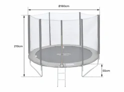 Happy Garden Cama Elástica|Pack Premium Trampolín 180cm reversible / verde CAIRNS + red, escalera, funda y kit de anclaje