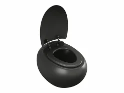 Vente-unique Pack WC flotante, cerámica mate con bastidor y placa de accionamiento HURO II Negro Discount