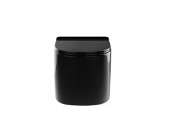 Vente-unique Pack WC flotante de cerámica brillante con soporte decorativo, JAVOINE Negro Clearance