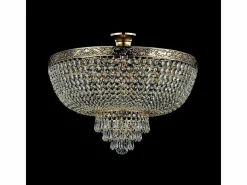 Maytoni Palace Plafón Semi Empotrado Oro Antiguo & Cristal, 6 Luces, E27 Dorado
