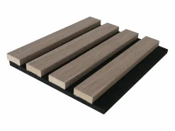 Vente-unique Panel De Pared|Panel acústico de pared - Color madera natural oscura 3,12 m² - Lote de 2 piezas - PENCIA