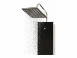 Helloshop26 Panel de ducha con rociador grifo cristal acero inoxidable 130 cm negro 02_0003433 Gris Best