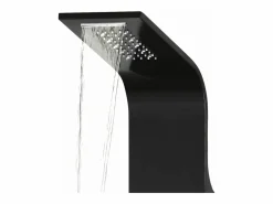 Panel de ducha con rociador grifo cristal acero inoxidable 130 cm negro 02_0003431^Helloshop26 New