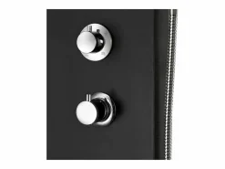 Panel de ducha con rociador grifo cristal acero inoxidable 130 cm negro 02_0003431^Helloshop26 New