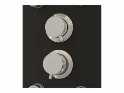 Panel de ducha con rociador grifo cristal acero inoxidable 130 cm negro 02_0003437^Helloshop26 Best