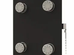 Panel de ducha con rociador grifo cristal acero inoxidable 130 cm negro 02_0003437^Helloshop26 Best
