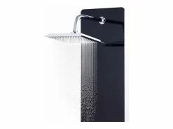 Panel de ducha con rociador grifo cristal acero inoxidable 130 cm negro 02_0003435^Helloshop26 Hot