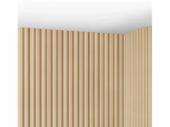 Vente-unique Panel De Pared|Panel de pared 3D, paquete de 3,71 m², color madera natural claro, juego de 8 piezas, TATIANA
