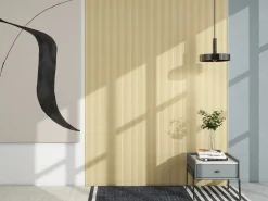 Vente-unique Panel de pared ondulado - Color madera natural clara 2,54 m² - Lote de 8 piezas - LIPOLA Color natural claro Discount