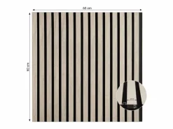 Panel de pared 60x60x2,5 cm gris Negro / Gris Sale