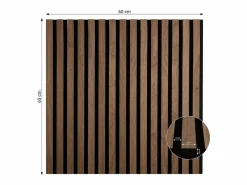 Panel de pared 60x60x2,5 cm Marrón Negro / Marru00f3n Best