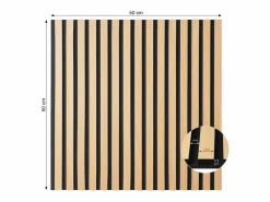 Panel de pared 60x60x2.5 cm paneles acústicos de sonido natural Negro / Marru00f3n Best