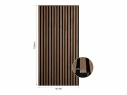 Panel de pared 60x120x2.5 cm panel acústico marrón para sonido Negro / Marru00f3n