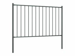Panel de valla y postes acero recubrimiento polvo gris 1,7x1 m ES401544 Gris antracita Discount