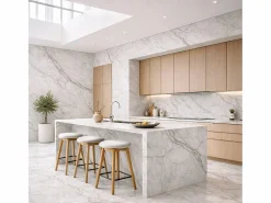 Panel decorativo efecto mármol gres porcelánico set de 6 piezas 4,3 m2 revestimiento de pared PVC en UV 120x60 Mármol Blanco Best